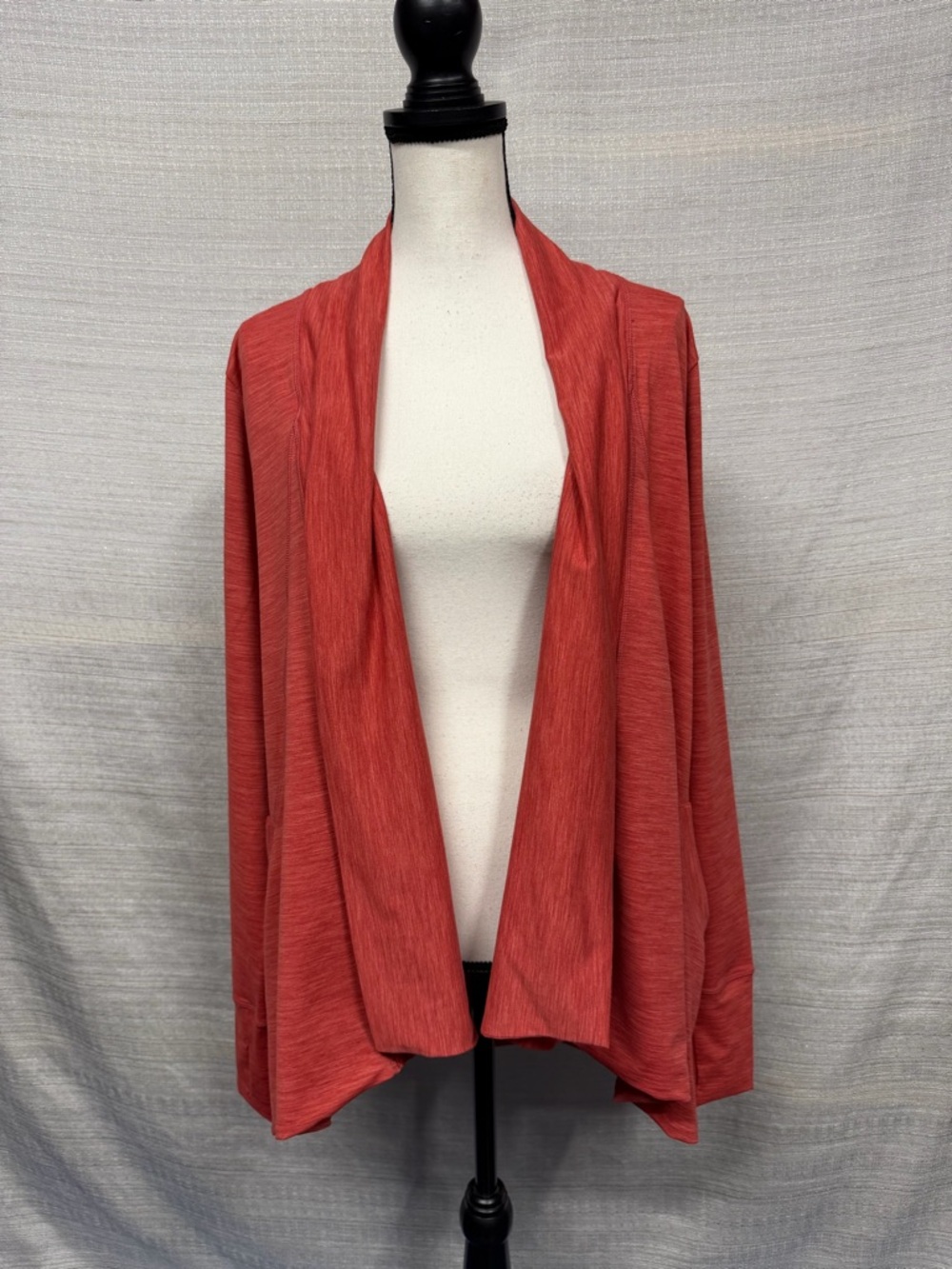 Open-Front Draped Cardigan Shrug in Rust